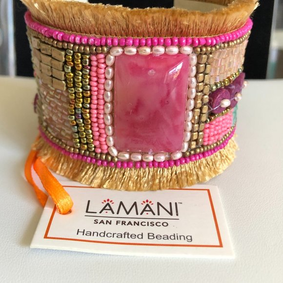 LAMANI SF Handcrafted Embellished Cuff Bracelet - Picture 2 of 9